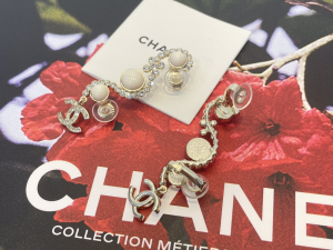 Chanel Crystal CC Long Earrings