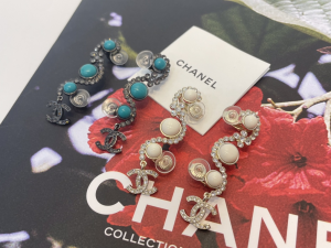 Chanel Crystal CC Long Earrings