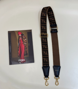 Fendi Mini Brown Black FF Ribbon Long adjustable Shoulder Strap Fendi Mini Brown Black FF Ribbon Long adjustable Shoulder Strap
