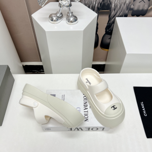 Chanel Candy Clog Shoes White
