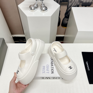 Chanel Candy Clog Shoes White