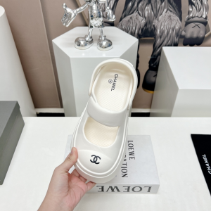 Chanel Candy Clog Shoes White