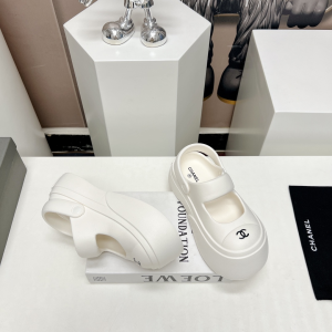 Chanel Candy Clog Shoes White