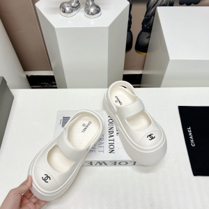 Chanel Candy Clog Shoes White