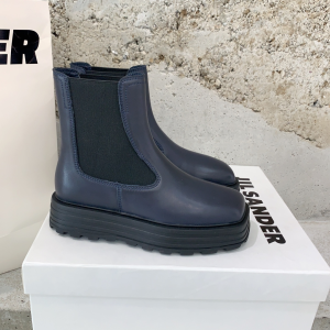 Jil Sander Leather Riding Ankle Boots Blue Jil Sander Leather Riding Ankle Boots Blue