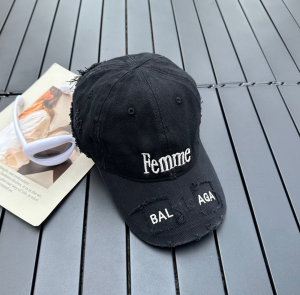 Balenciaga Femme Cotton Baseball Hat Black