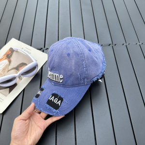 Balenciaga Femme Cotton Baseball Hat Blue