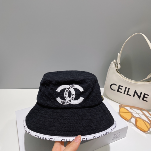 Chanel CC Logo Bucket Hat Black