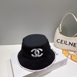 Chanel CC Logo Bucket Hat Black