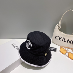 Chanel CC Logo Bucket Hat Black