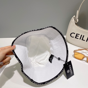 Chanel CC Logo Bucket Hat White