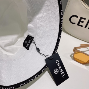 Chanel CC Logo Bucket Hat White