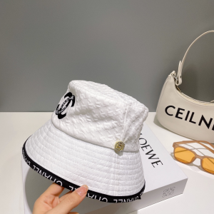 Chanel CC Logo Bucket Hat White
