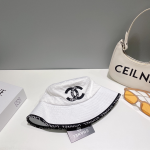 Chanel CC Logo Bucket Hat White