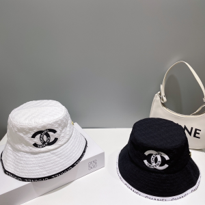 Chanel CC Logo Bucket Hat White
