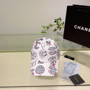 Chanel Cotton Baseball Hat White