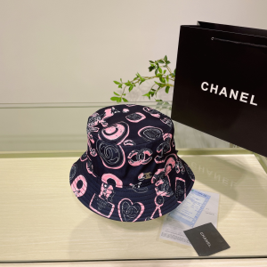 Chanel Cotton Bucket Hat Black
