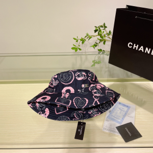 Chanel Cotton Bucket Hat Black