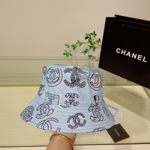 Chanel Cotton Bucket Hat Blue