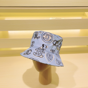 Chanel Cotton Bucket Hat Blue