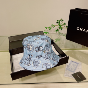 Chanel Cotton Bucket Hat Blue
