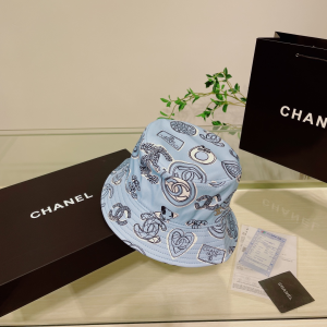 Chanel Cotton Bucket Hat Blue