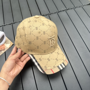 Burberry Monogram B Cotton Baseball Hat Beige Burberry Monogram B Cotton Baseball Hat Beige