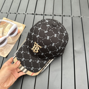 Burberry Monogram B Cotton Baseball Hat Black Burberry Monogram B Cotton Baseball Hat Black