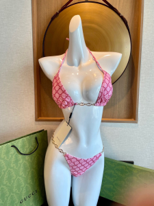 Gucci GG Two Piece Swimsuit Bikini Pink