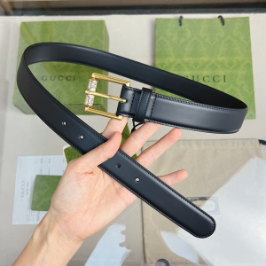 Gucci Black Calf Leather Belt 30MM