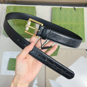Gucci Black Calf Leather Belt 30MM