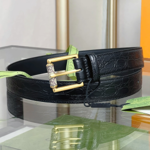 Gucci Black Calf Leather Belt 30MM