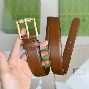 Gucci Brown Calf Leather Belt 30MM