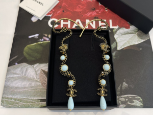 Chanel CC Pearl Long Earrings