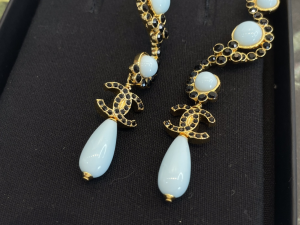 Chanel CC Pearl Long Earrings