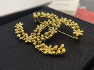 Chanel Gold Double C Brooch