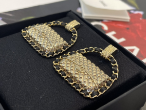 Chanel Gold Flap Bag Charm Earrings