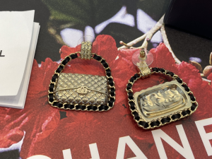 Chanel Gold Flap Bag Charm Earrings