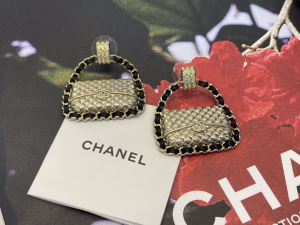 Chanel Gold Flap Bag Charm Earrings