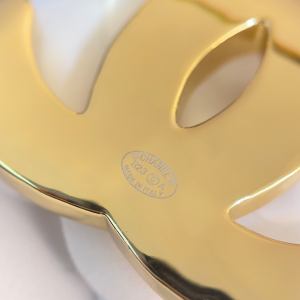 Chanel Large CC Logo Brooch Orange