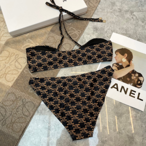 Fendi Brown Triomphe Swimsuit Bikini