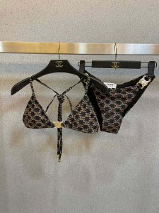 Fendi Brown Triomphe Swimsuit Bikini