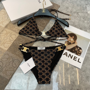 Fendi Brown Triomphe Swimsuit Bikini