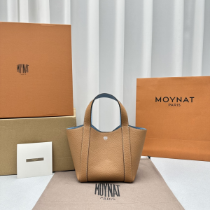 Moynat Mini BB Duo Leather Tote Bag Brown Moynat Mini BB Duo Leather Tote Bag Brown