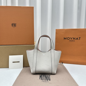 Moynat Mini BB Duo Leather Tote Bag Gray Moynat Mini BB Duo Leather Tote Bag Gray