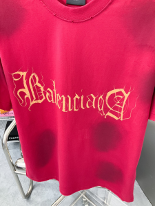 Balenciaga Red Cotton T Shirt