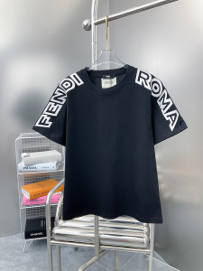 Fendi Roma Cotton T Shirt Black