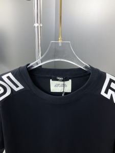 Fendi Roma Cotton T Shirt Black