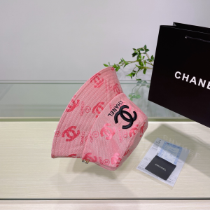 Chanel CC Logo Cotton Bucket Hat Pink