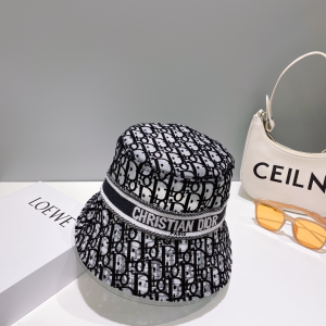 Dior Oblique Canvas Bucket Hat Gray